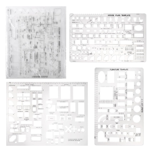 Drafting Tools and Ruler Shapes for Architecture - Set of 3