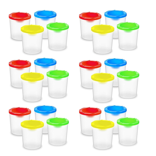 24er-Pack Farbbecher mit Deckel - zum Malen, (4 Farben)