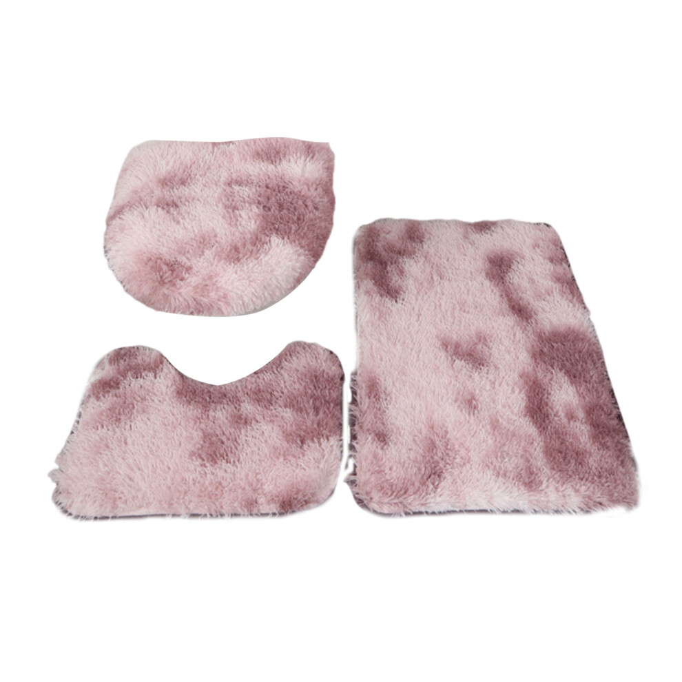 (Pink, U40x545x50 50x80) 3x Acrylic Fibers Bathroom Mat Set Absorbent And Quick-Drying Suitable-image-OPC-PJZ95PG-NEW