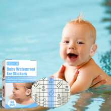 30 Stück wasserdichte Ohraufkleber für Babys, 4,3x6,7cm, schützt die Ohren beim Baden und Schwimmen
