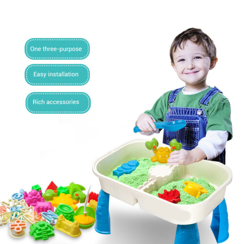 Kids Sand Water Activity Table with 9 Beach Toys 2