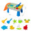 Kids Sand Water Activity Table with 9 Beach Toys 10