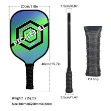Ultraleichtes Carbon-Faser-Pickleball-Schläger-Set mit 2 Bällen – 40x20cm