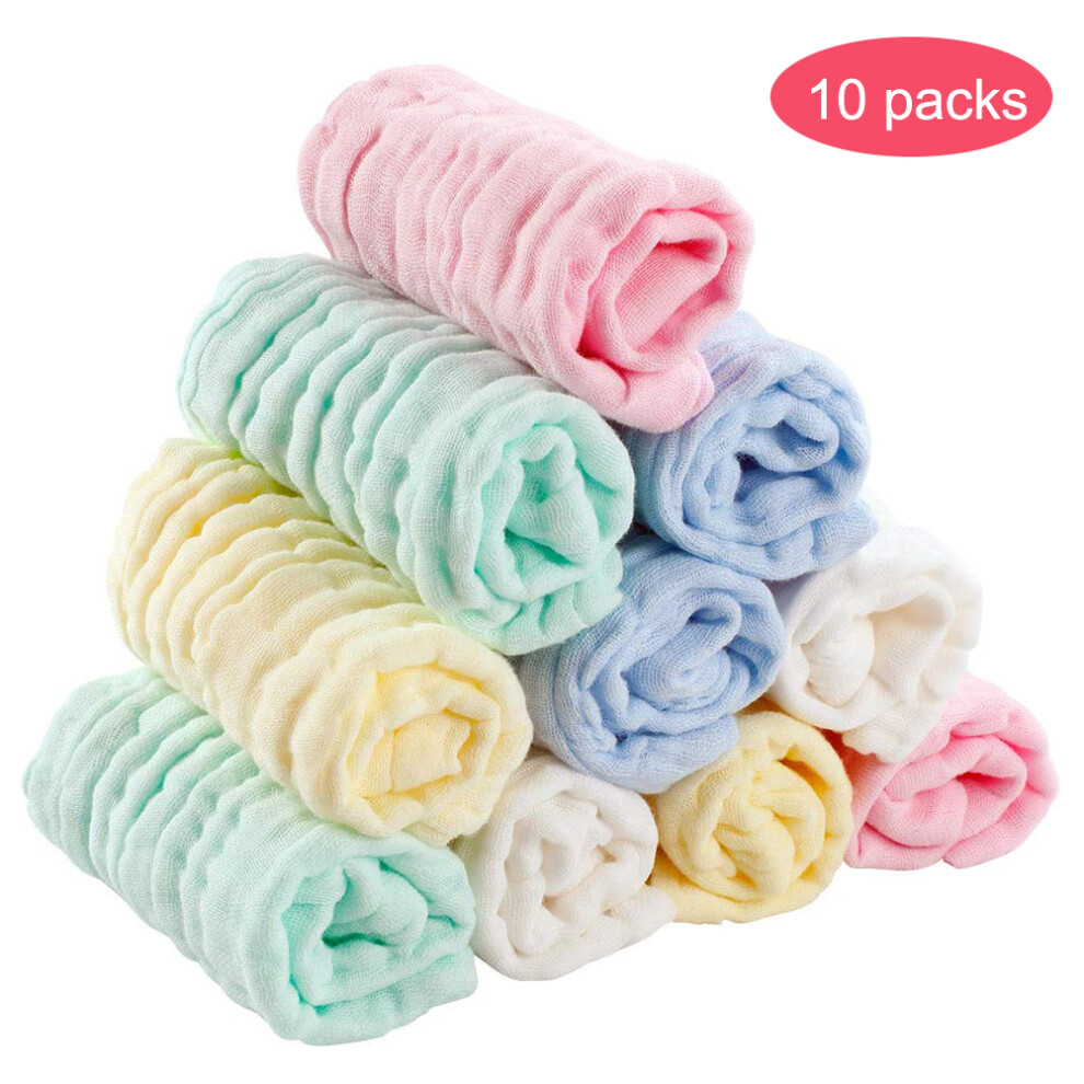 10PCS Baby Muslin Wipes Soft Baby Towels Reusable