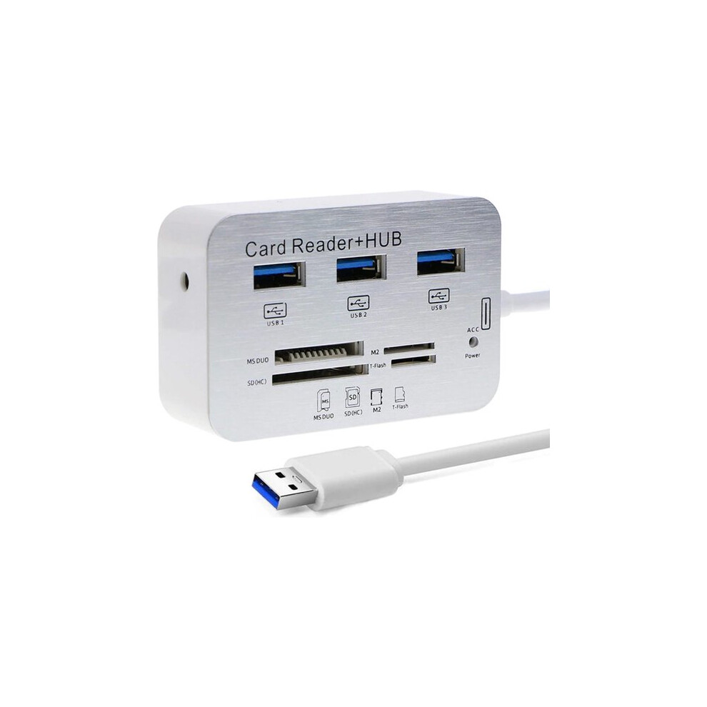 USB 3.0 Hub 3-Port Splitter & Memory Card Reader - SD/TF/Micro SD Card Reader - USB 3.0 Hub