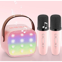 Karaoke microfoon kinderen - Bluetooth microfoon - Mini karaoke machine - Compact en draagbaar - Set met 2 microfoons - Outdoors - Family - Roze