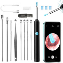 Nettoyeur d'oreilles endoscopique HD - Caméra Wi-Fi - Étanchéité IP67 - 6 LED - Grand angle 360 - Compatible iPhone et Android