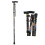 Lightweight Walking Stick - Foldable - Adjustable - Portable - Wrist Strap and T-Handle - Black Flowers 1