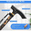 Lightweight Walking Stick - Foldable - Adjustable - Portable - Wrist Strap and T-Handle - Black Flowers 4