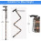 Lightweight Walking Stick - Foldable - Adjustable - Portable - Wrist Strap and T-Handle - Black Flowers 2