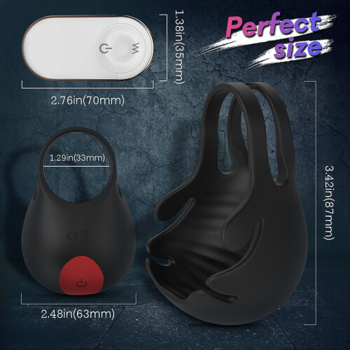 Testicle vibrator - Scrotum stimulation - Penis ring - Remote control - Cock ring - Very high quality 2