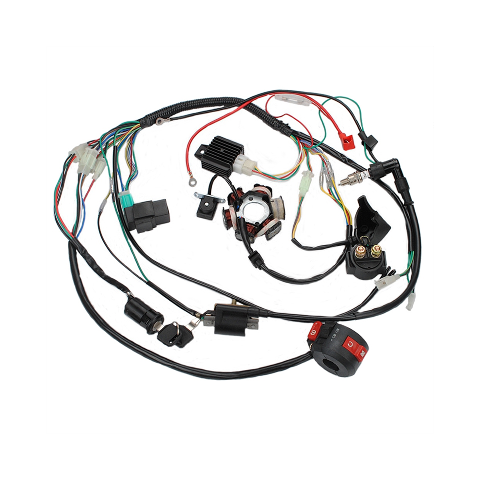 Atv Quad Pit Bike Go Kart Full Complete Electrics Wiring Harness Cdi Stator 6 Coil For 50-125Cc 4852097228043