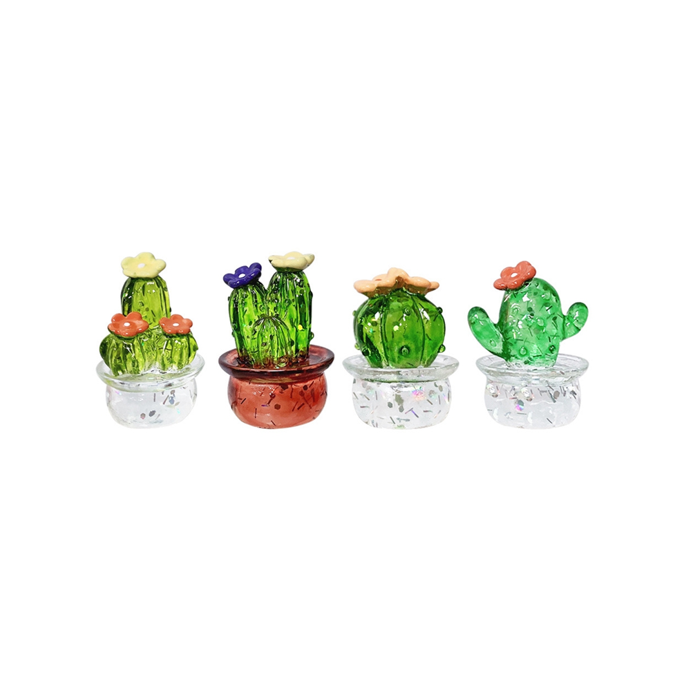4Pcs Car Inner Ornaments, Art Cactus Figurines, Home Decoration, Desktop Craft Miniature Plant Ornaments A Tauoh