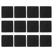 Paquete de 12 paneles acústicos autoadhesivos de espuma insonorizada de alta densidad para el hogar (negro)