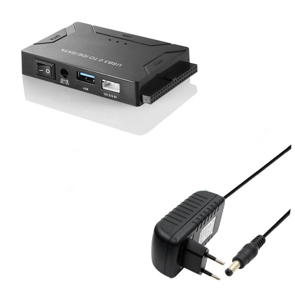 Photos - Card Reader / USB Hub to USB IDE Adapter 3.0 2.0 Sata3 Cable for 2.5 3.5 inch HDD SSD Converter Adapter,EU Plug