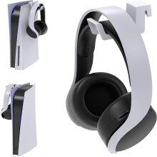 Support pour casque compatible PlayStation PS5 - Crochet de rangement 3D pour casque audio - Accessoire pour casque - Blanc