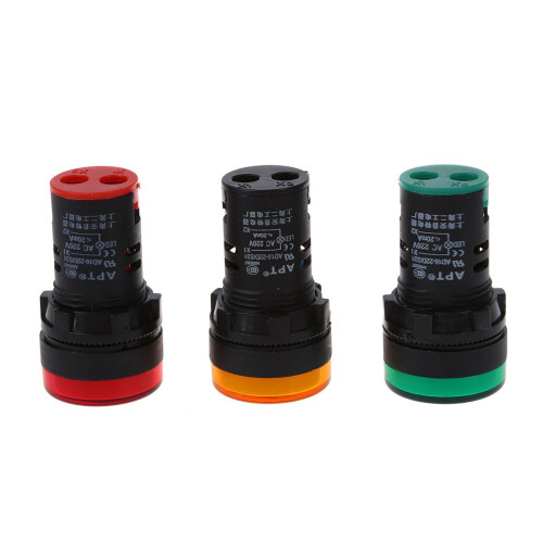 Red, yellow-green light lamp 22 mm LED pilot display panel AC 220 V 3 pcs 2