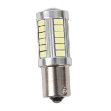Żarówka samochodowa LED BA15S 12V biała, kierunkowskaz boczny, 1156 P21W, srebrna, 33 diody LED