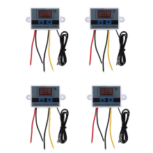 4 szt. 220 V AC cyfrowy regulator temperatury LED XH-W3001 do inkubatora, przełącznika ogrzewania i chłodzenia z czujnikiem termostatu