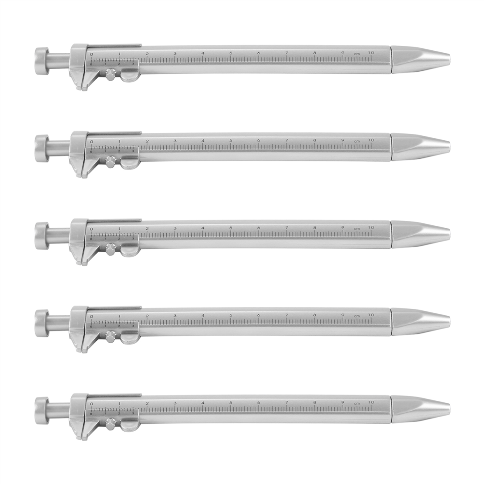 5Pcs Multifunction 1.0Mm Gel Ink Pen Vernier Caliper Roller Ball Stationery Ball-Point Pens Blue 4852097231609
