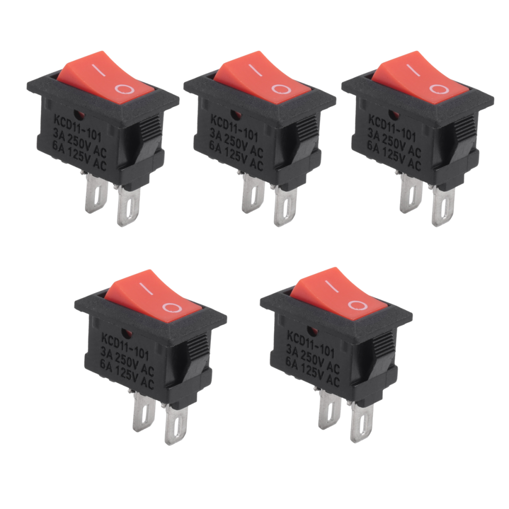 5Pcs On-Off Kcd11 2Pin 2P Car Rocker Switch 3A 250V 6A 125V Ac Button Kcd1-11 10X15 Kcd117 Black 4852097230091