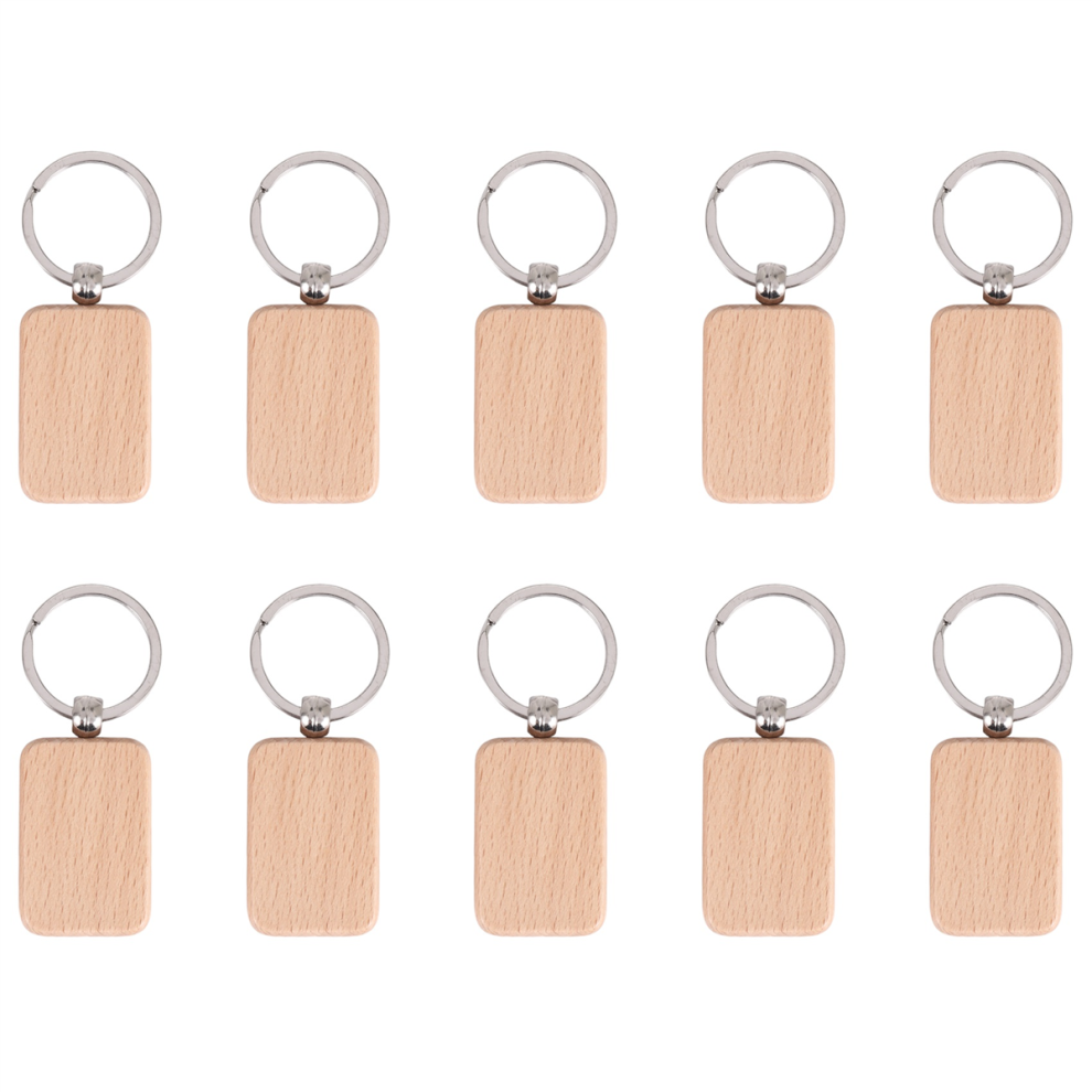 10 Pack Blank Wooden Key Chain Unfinished Wood Pendant Blanks With Keyrings For Tags Diy Craft Supplies Light 4852097229989