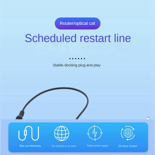 24 Hour Auto Reboot Router Routing Timer Reset Tool DC Power Timing Fiber Modem Manager Black 2