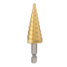 4-20mm HSS Straight Groove Step Drill Bit Wood Metal Hole Cutter Core Pagoda