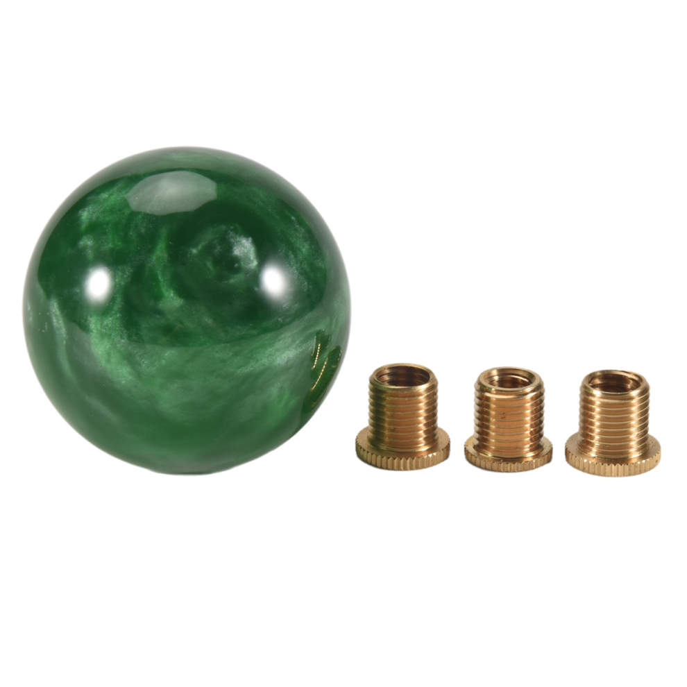 Marble Style Round Ball Gear Shift Knob Acrylic Shifter Knobs Stick With 3 Adapter For Manual Car Dark/Green 4852097241615