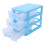 Mini translucent Drawer type plastic Storage Box（Blue 3 Layers） 2