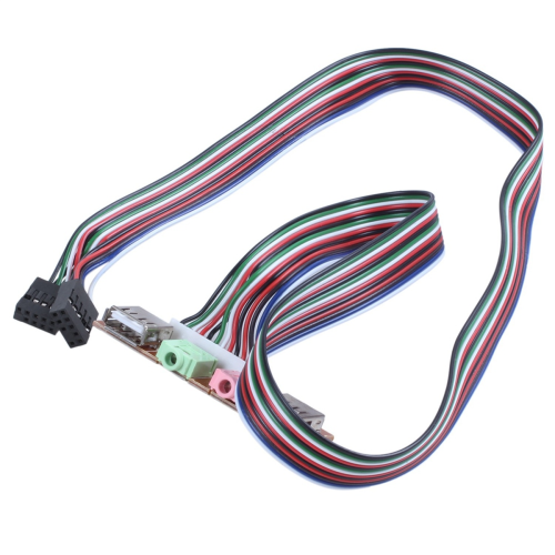 PC Computer USB Port Audio Headset Microphone Cable Support Front Panel 1