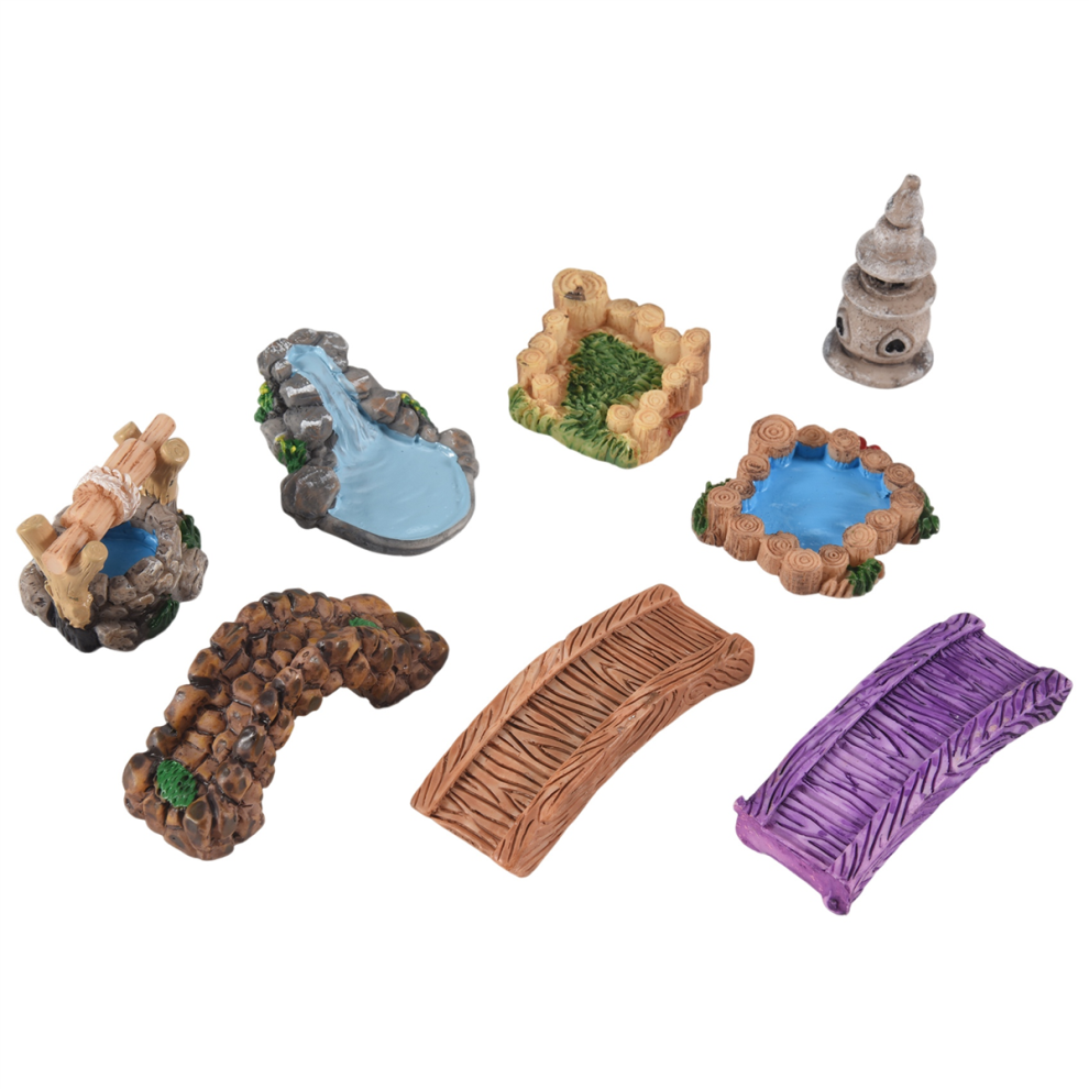 Miniature Pond Bridge Kit Figurines Craft Fairy Garden Gnome Moss Terrarium Gift Diy Ornament Decor 4852097251072
