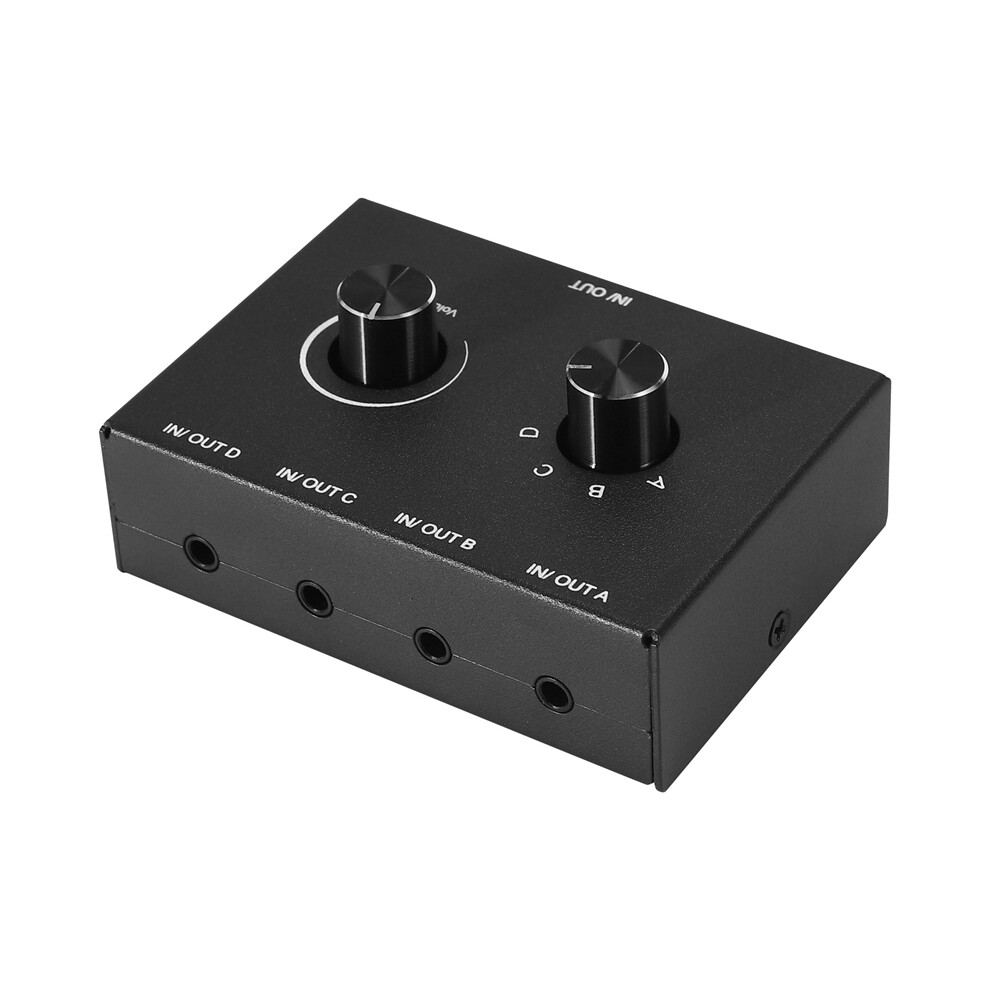 4 Port Audio Switch, 3.5Mm Switcher, Stereo Aux Selector, Input 1Output/1Input Output Switcher Box 4852097260685