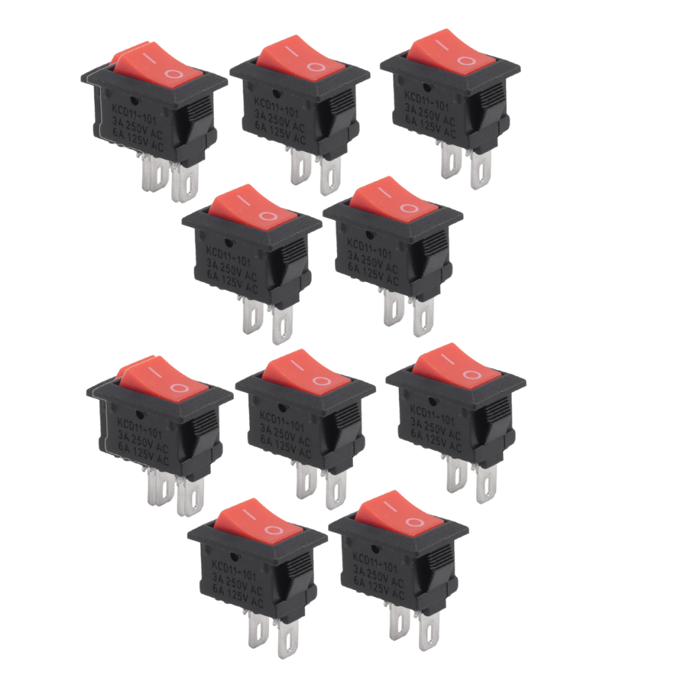 10Pcs On-Off Kcd11 2Pin 2P Car Rocker Switch 3A 250V 6A 125V Ac Button Kcd1-11 10X15 Kcd117 Black 4852097269275
