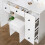 White Dressing Table & Mirror + Drawers Stool Vanity Makeup Set UK 5