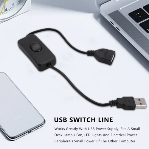 Cable de extensión USB A macho a hembra con interruptor de encendido/apagado 2