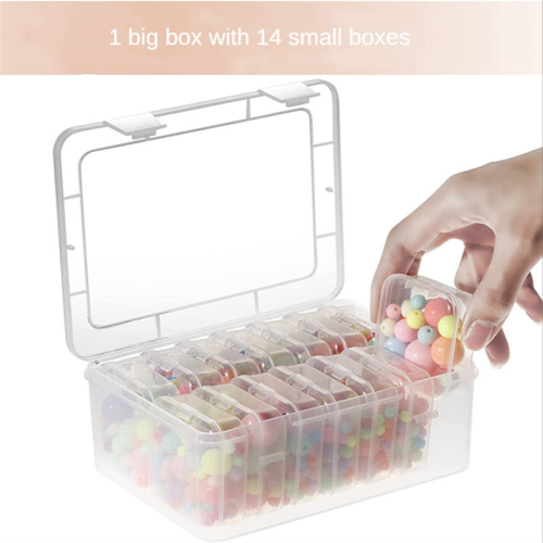 Small Storage Box with Lid Plastic Clear Container Empty Mini Organiser for Items 2