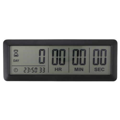 Big Digital Countdown Days Timer Clock - 999 Count Down for Graduation Lab Kitchen (Black) 1