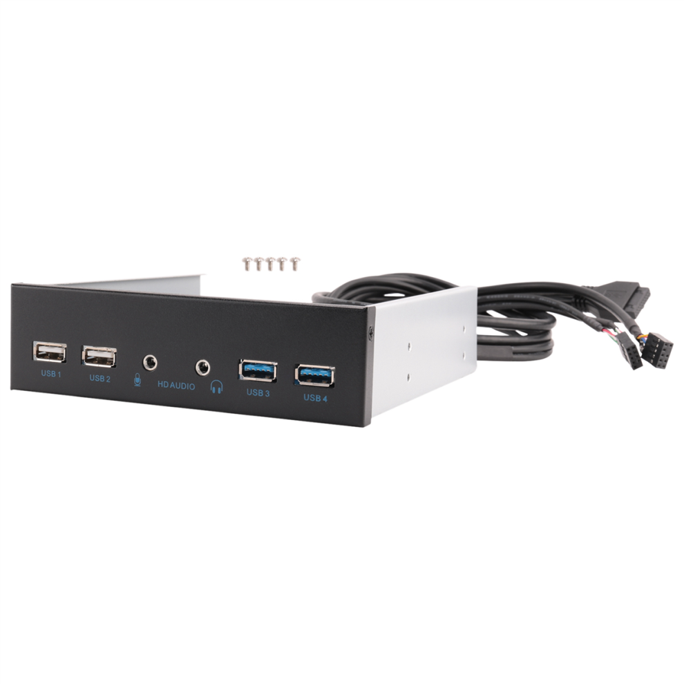 5.25 Inch Desktop Pc Case Internal Front Panel Usb Hub 2 Ports 3.0 And 2.0 With Hd Audio Port 20 Pin Connector 4852097282199
