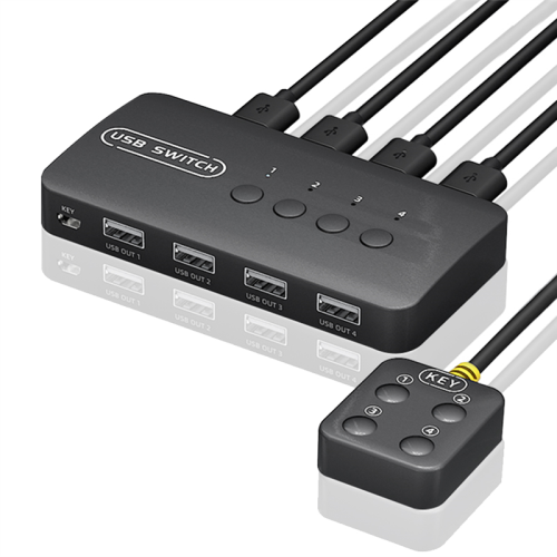 KVM Switch USB Shared Controller Adapter 4 Inputs Outputs for Laptop Computer Printer Keyboard Mouse Monitor 1