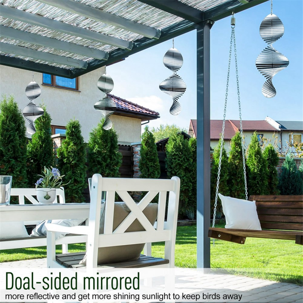 Tauoh Wind Spinners 3D Hanging Spinner Stainless Steel Metal Sculptures Decorations, Heliciform