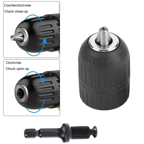 2 Stück handfester Bohrfutter-Set-Adapter, robuster 10-mm-Schnellbohrer mit Hardware-Tools 2