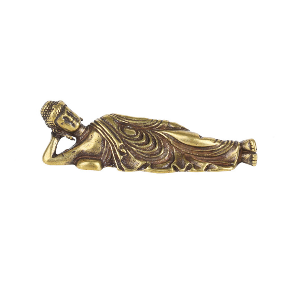 Mini Retro Lying Buddha Statue Sculpture Figurines Copper Pure Brass Home Decoration Golden 4852097209660