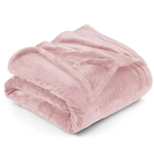 (Double, Blush Pink) ThicK Warm Super Soft Large Blanket Faux Fur Fleece Bed ALL Size UK