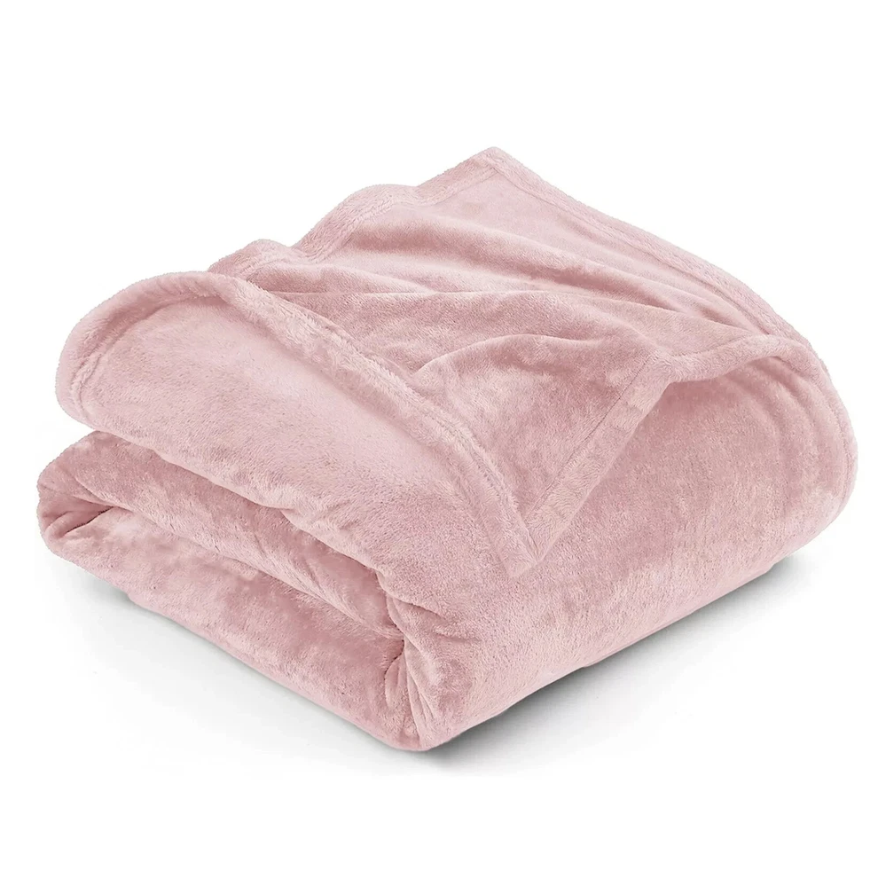 (Double, Blush Pink) ThicK Warm Super Soft Large Blanket Faux Fur Fleece Bed ALL Size UK-image-OPC-PJZ9PKW-NEW