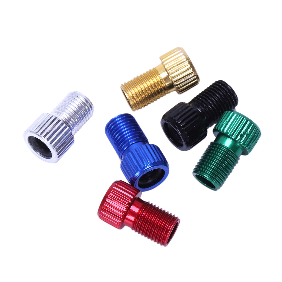 Tauoh 6Pcs Alloy Adapter Presta To Schrader Valve Converter Bicycle Bike Tire Tube Colorful