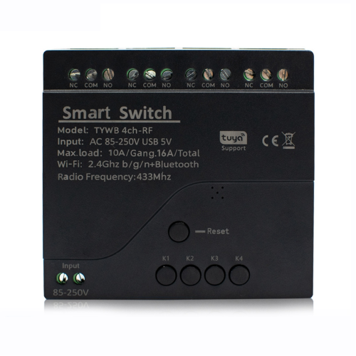 Tuya 4CH Wifi Smart Relay Switch Module Access Control APP Remote 433M Works with Home