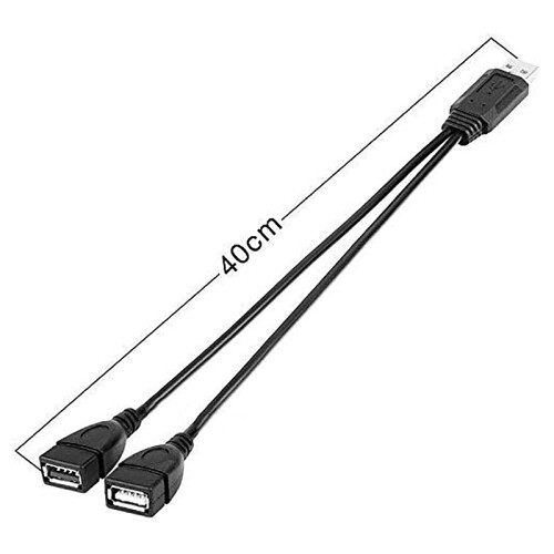 Cable divisor USB, conector macho de 2,0 A a conector hembra doble, cable cargador en Y 2