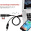 Cable divisor USB, conector macho de 2,0 A a conector hembra doble, cable cargador en Y 7