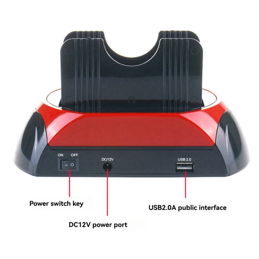 Photos - Drive Case Dual Slot Hard Drive Docking Station for 2.5&3.5 Inch /IDE HDD SSD USB External Disk Box Enclosure Case EU Plug